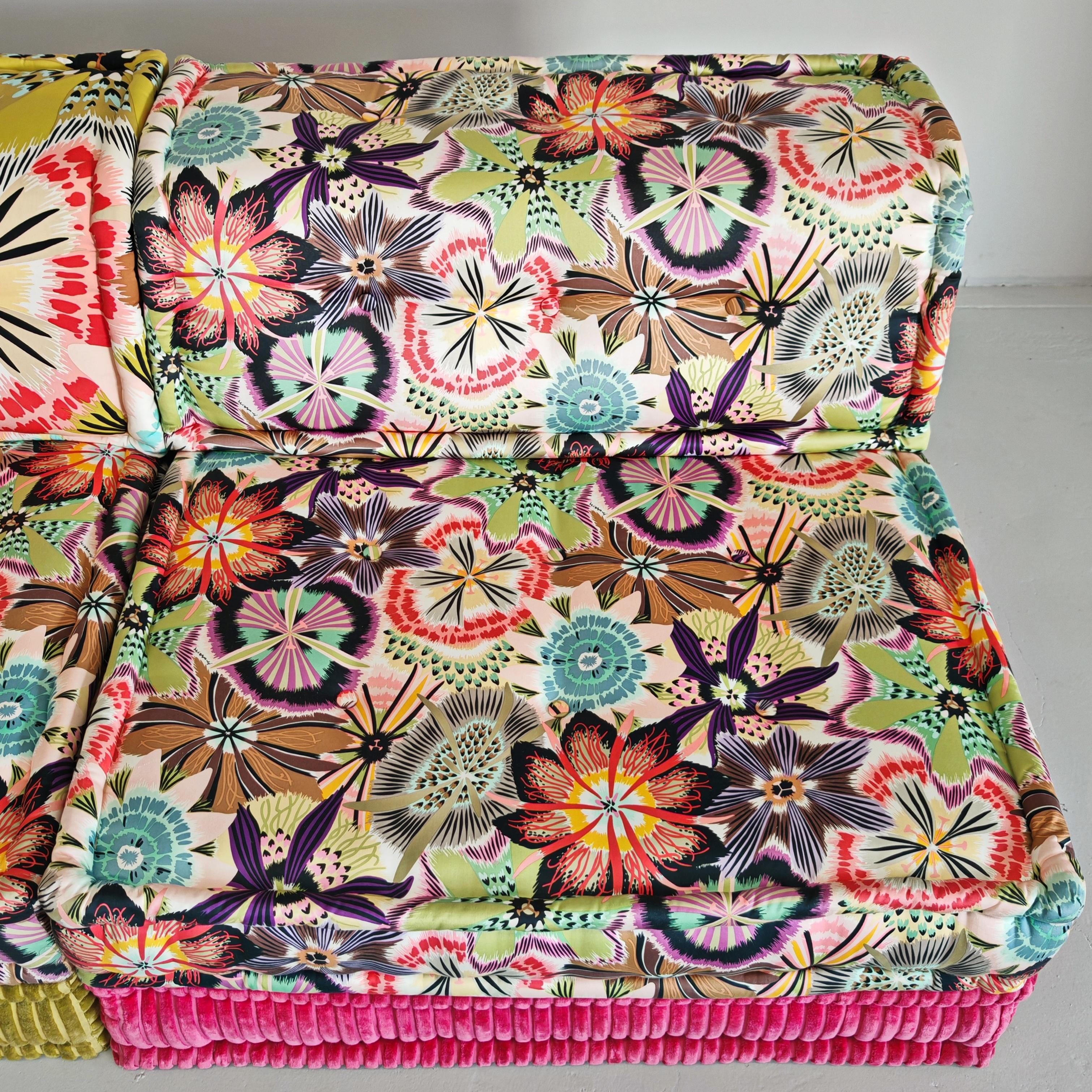 20th Century Mah Jong Roche Bobois Canapé 12 pièces par H. Hopfer tissus fins Missoni en vente