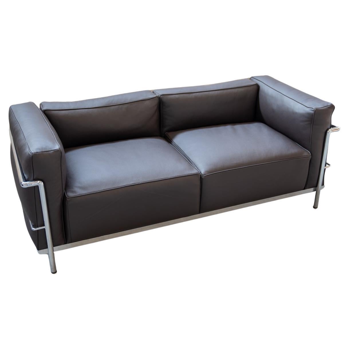 Sofa 2 seat  LC3 by Le Corbusier, Pierre Jenneret and Charlotte Perriand For Sale