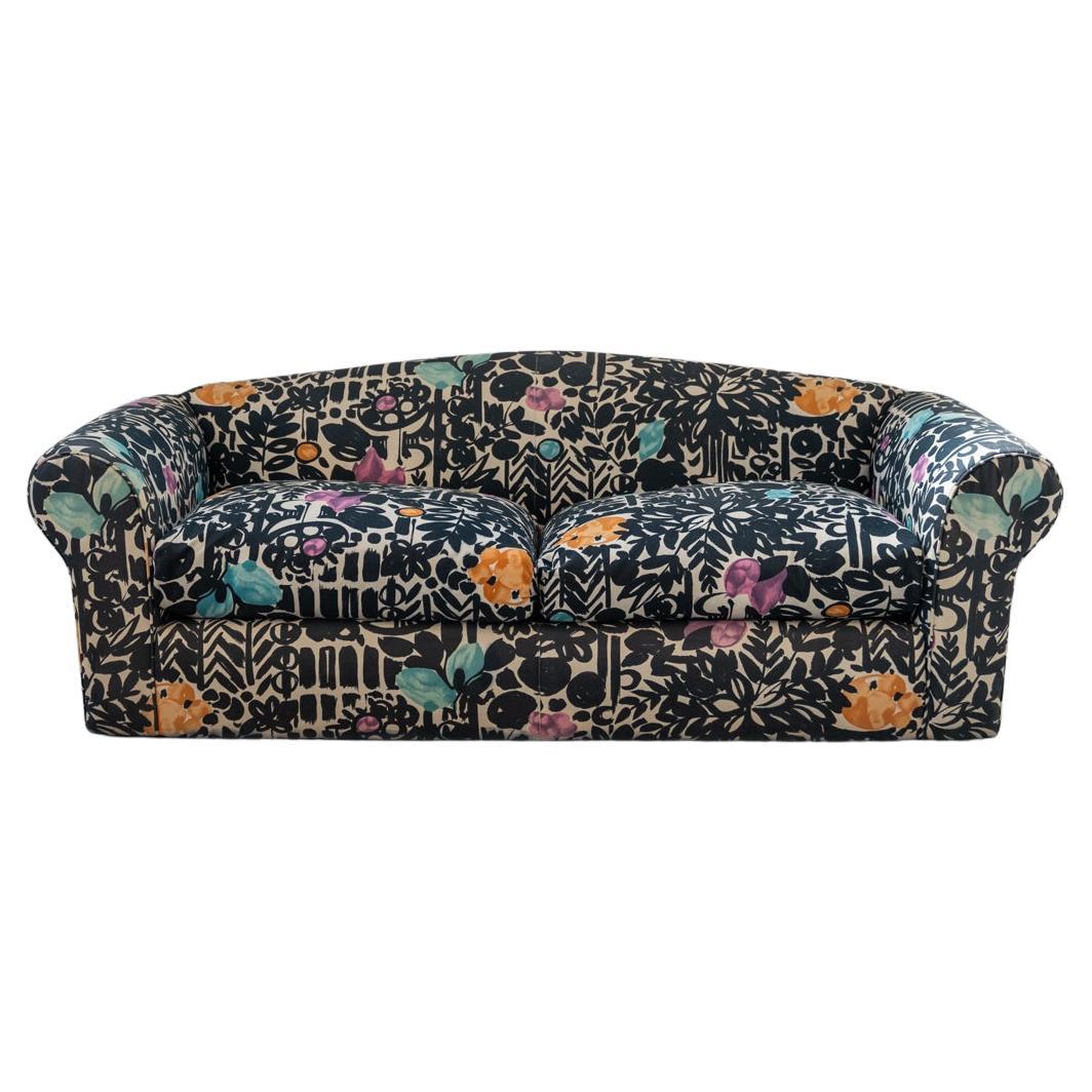 2-seater sofa , multicolored and cushions with removable covers 1970 For Sale