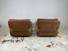 3-seater sofa and 2 armchairs by Saporiti in 1970s fabric