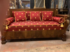 Walnut 3-seater sofa with upholstery, Italy