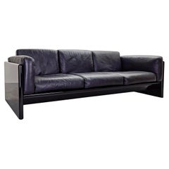 Lacquered 3-seater sofa and leather Studio Simon by Gavina