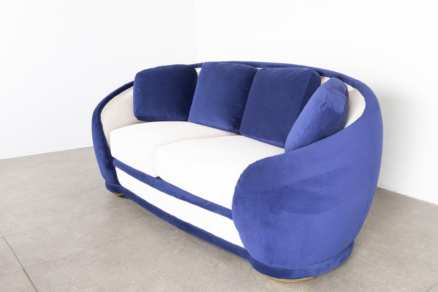 1950s velvet shell sofa in the style of Gio Ponti In Excellent Condition For Sale In Torino, IT