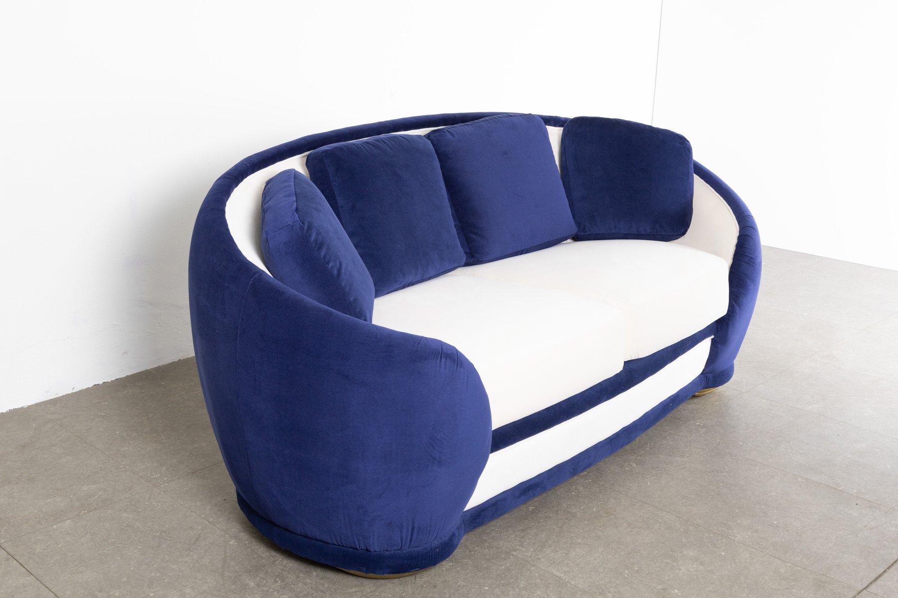 Mid-20th Century 1950s velvet shell sofa in the style of Gio Ponti For Sale