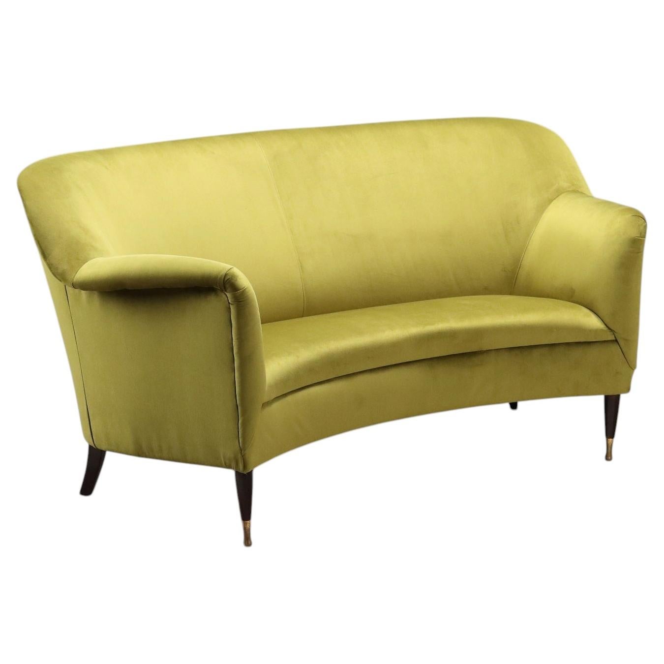 Bohnensofa aus grünem Stoff, aus den 1950er Jahren, italienische Herstellung