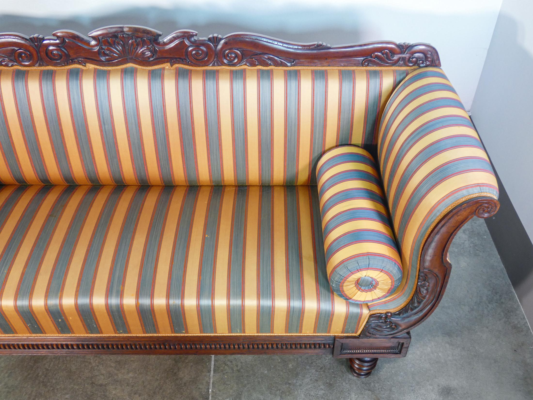 Charles X three-seater sofa, period original, solid walnut wood. 1800 3
