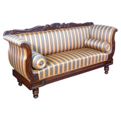 Charles X three-seater sofa, period original, solid walnut wood. 1800