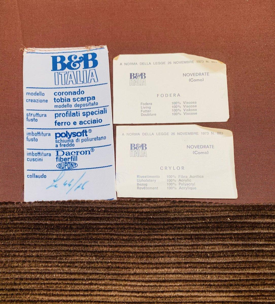 Dreisitziges Sofa und Sessel von Tobia & Afra Scarpa für B&B Italia, 1970, Satz d im Angebot 11