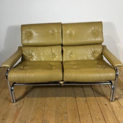 Alpha sofa by Pieff for Heal’s, in black leather, 1960s