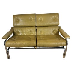 Alpha sofa by Pieff for Heal’s, in black leather, 1960s