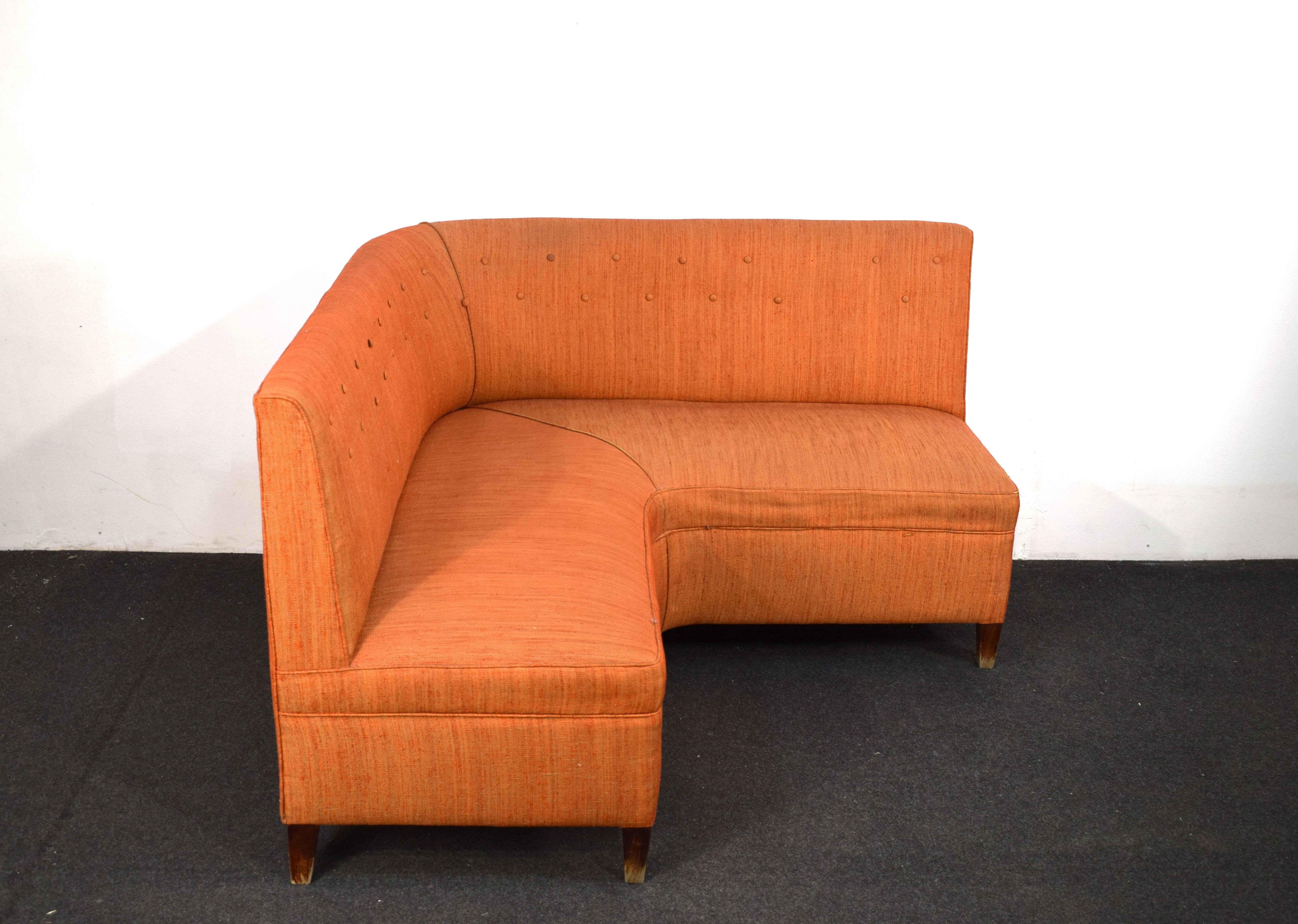 Tissu Canapé d'angle, Italie, vers 1950. en vente
