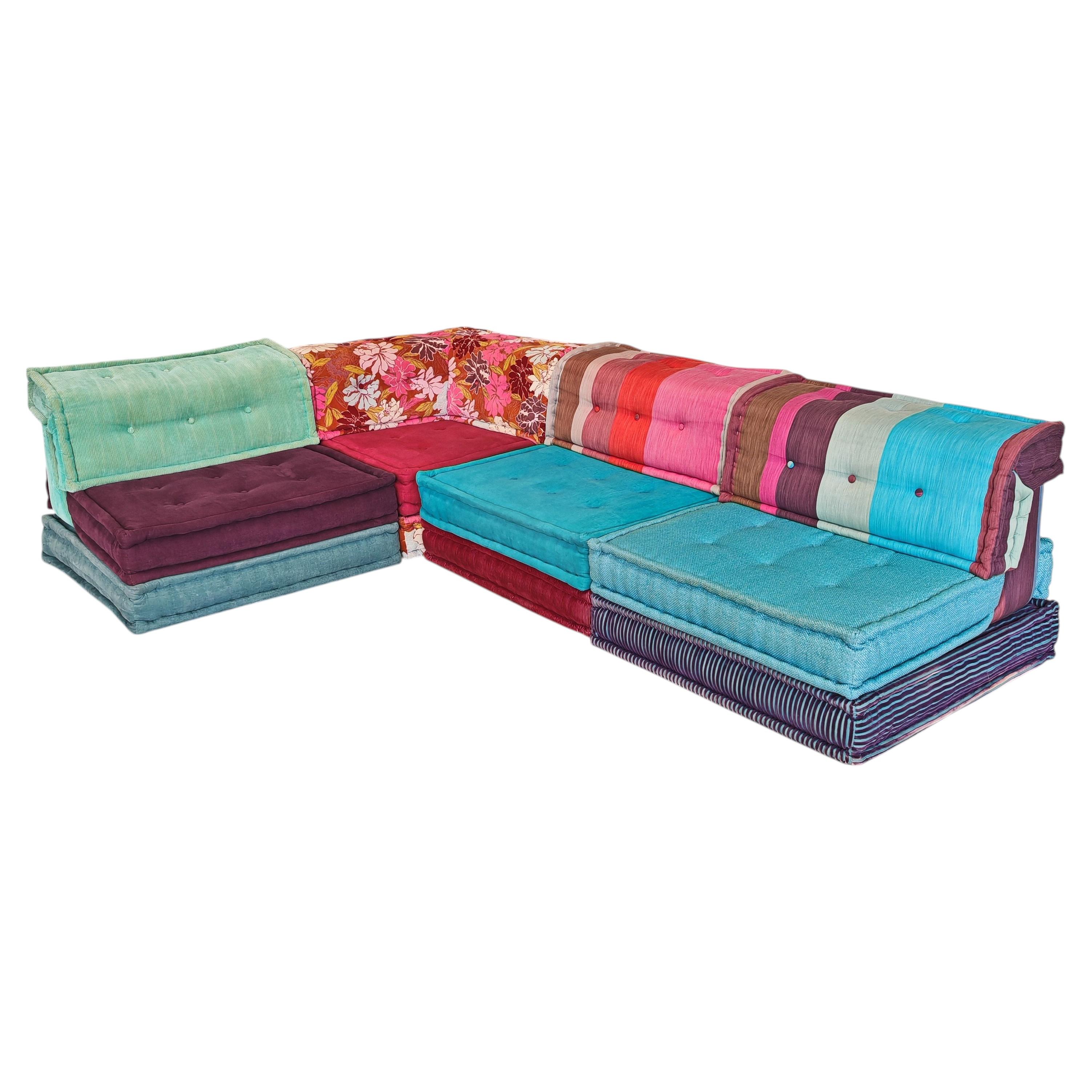 Mah Jong Ecksofa, 4-Sitzer, 12-teilig – Samt und Baumwolle von Roche Bobois im Angebot