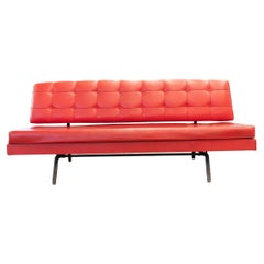 Pirelli 70s Rotes Ledersofa Bett