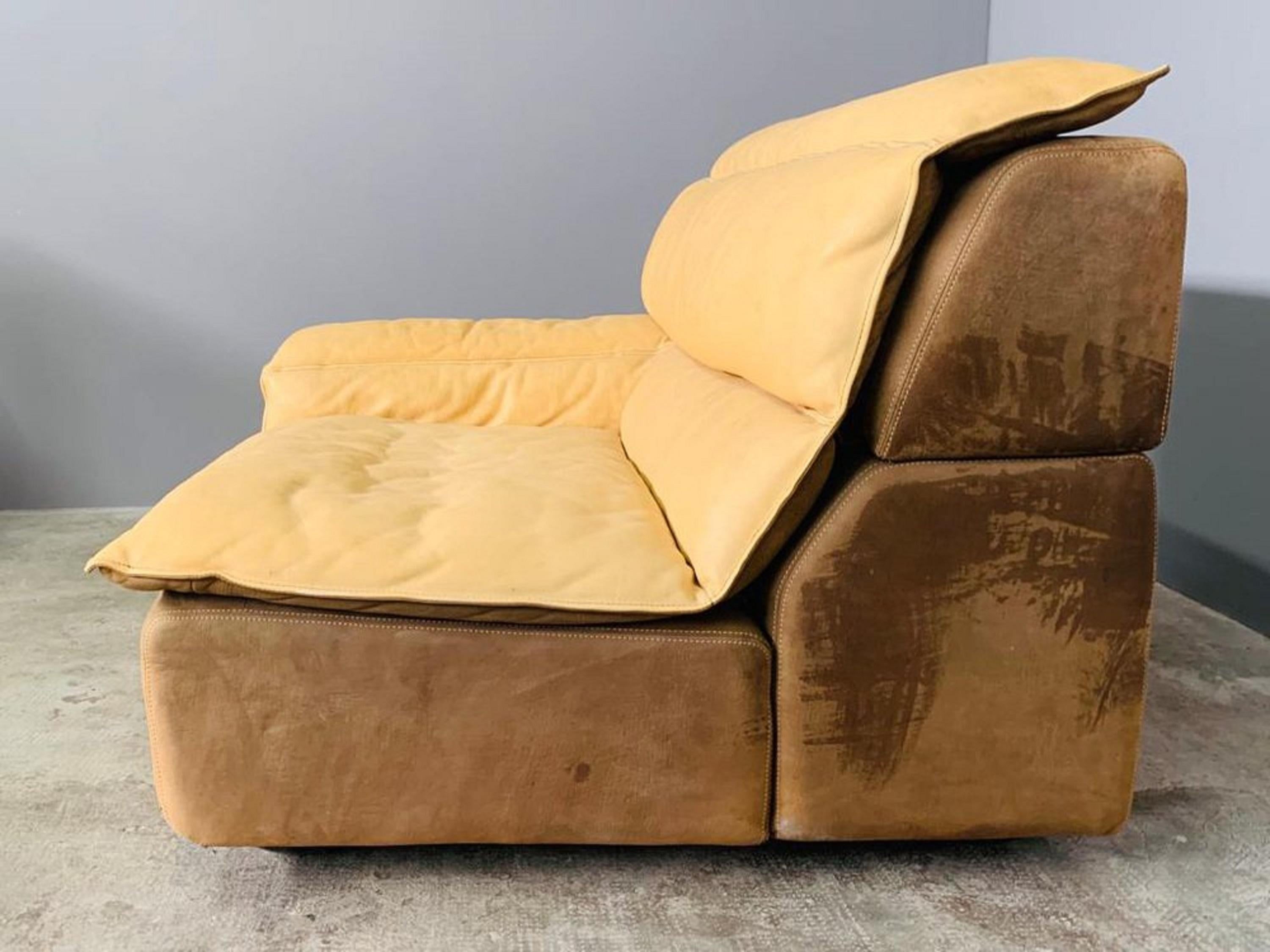 Bogo leather and suede sofa by Carlo Bartoli for Rossi Di Albizzate For Sale 4