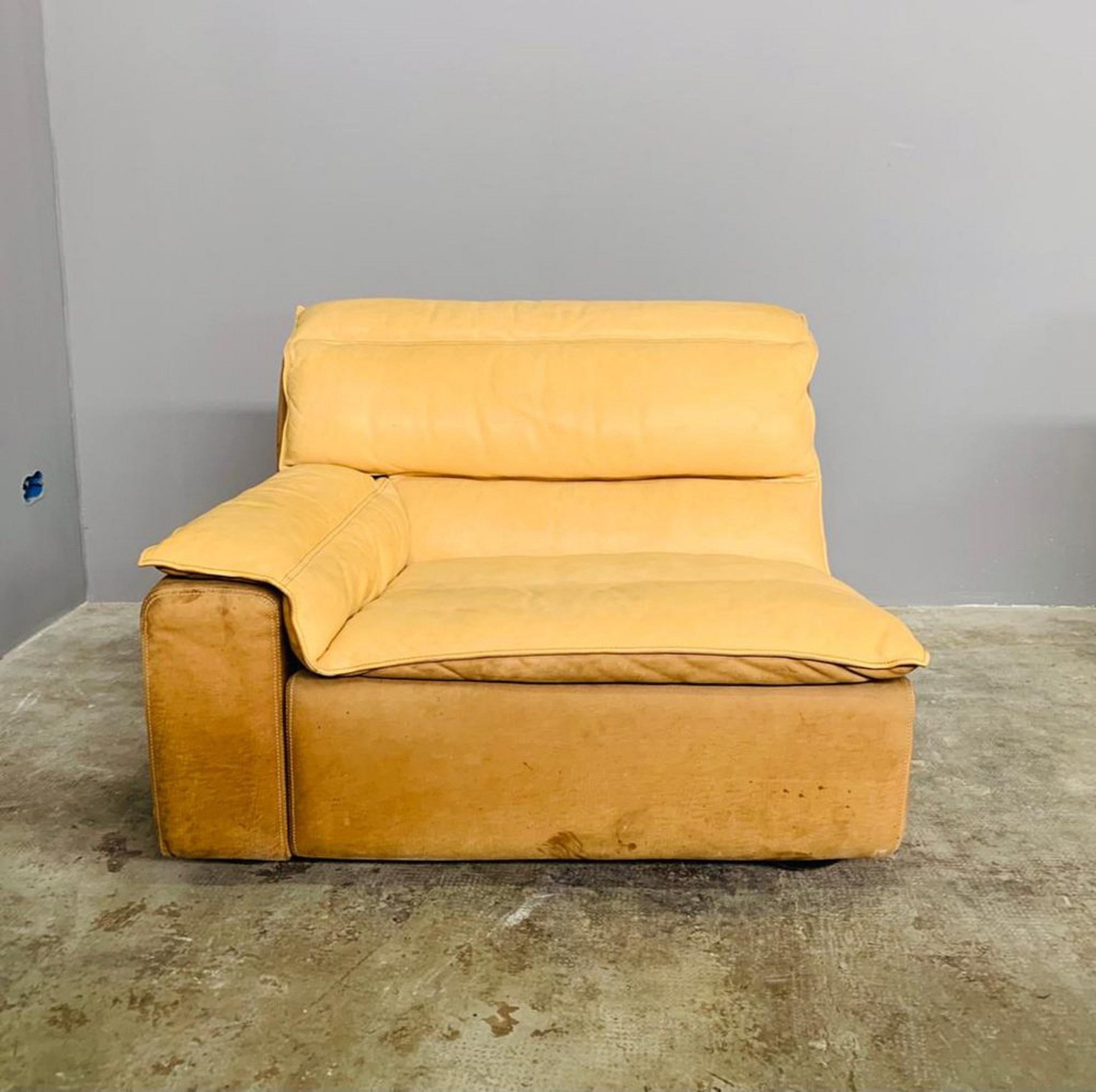 Bogo leather and suede sofa by Carlo Bartoli for Rossi Di Albizzate For Sale 5