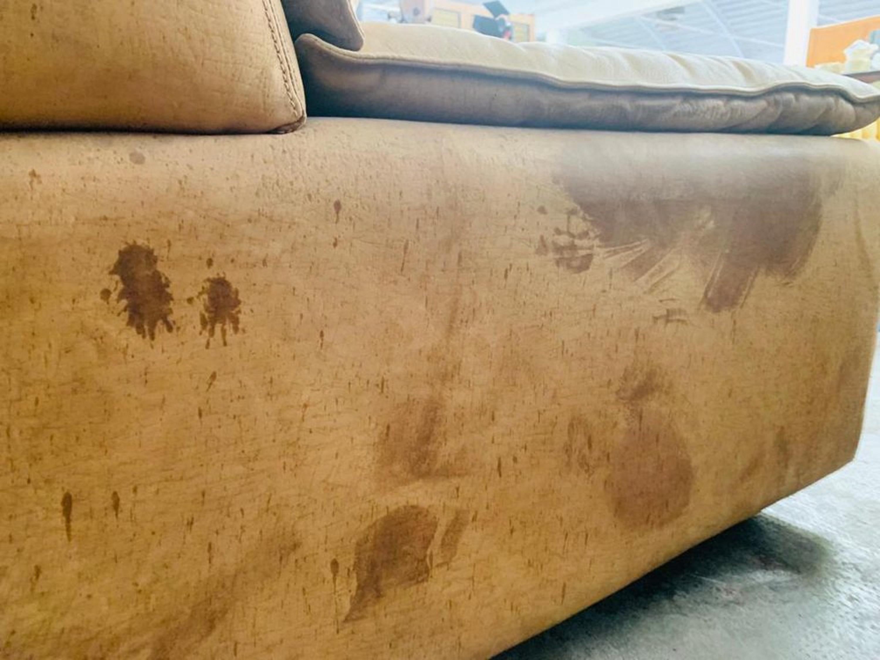 18th Century and Earlier Bogo leather and suede sofa by Carlo Bartoli for Rossi Di Albizzate For Sale