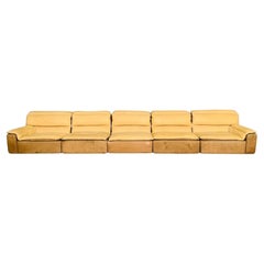 Bogo leather and suede sofa by Carlo Bartoli for Rossi Di Albizzate