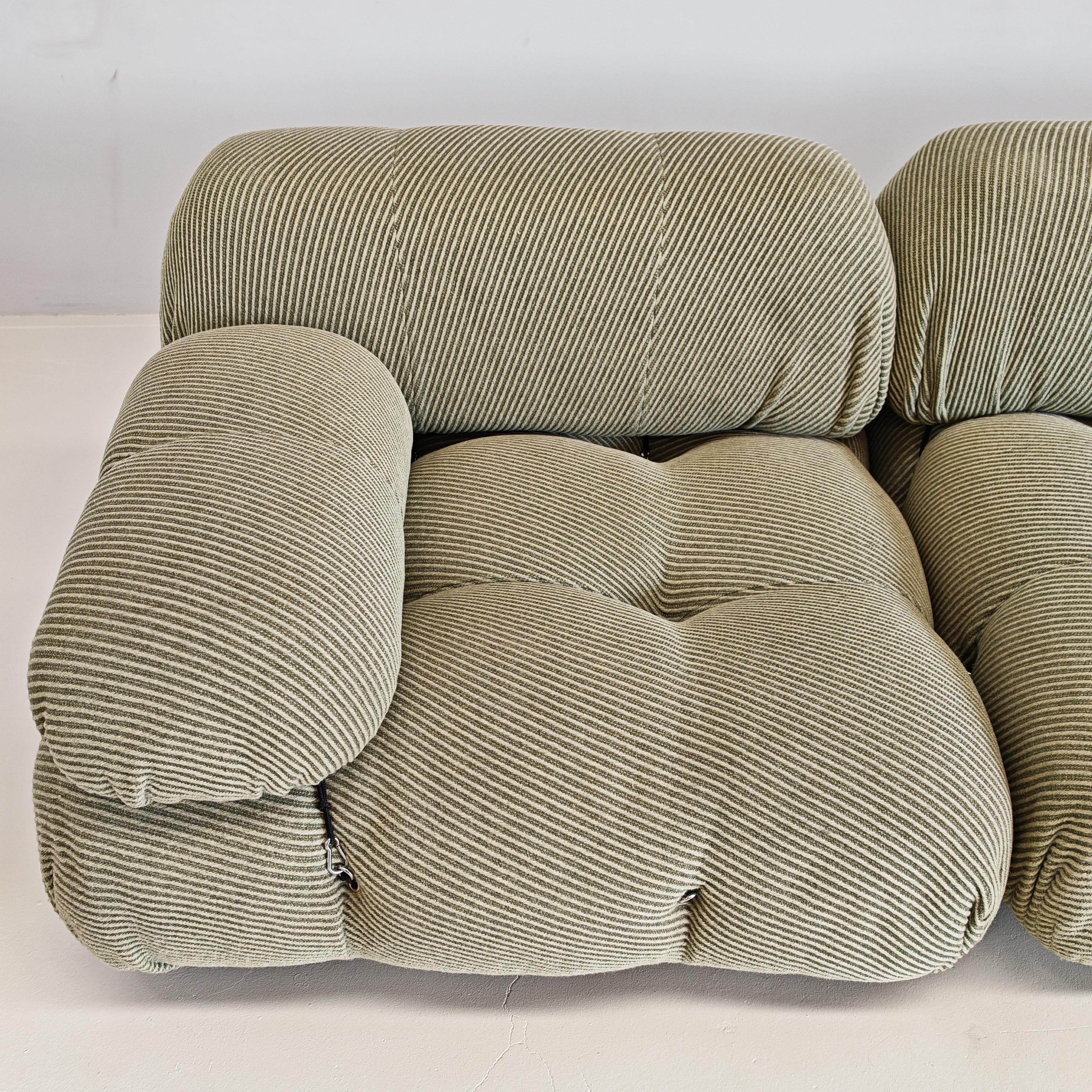 camaleonda sofa by Mario Bellini in green fabric produced by B&B 1970s 2