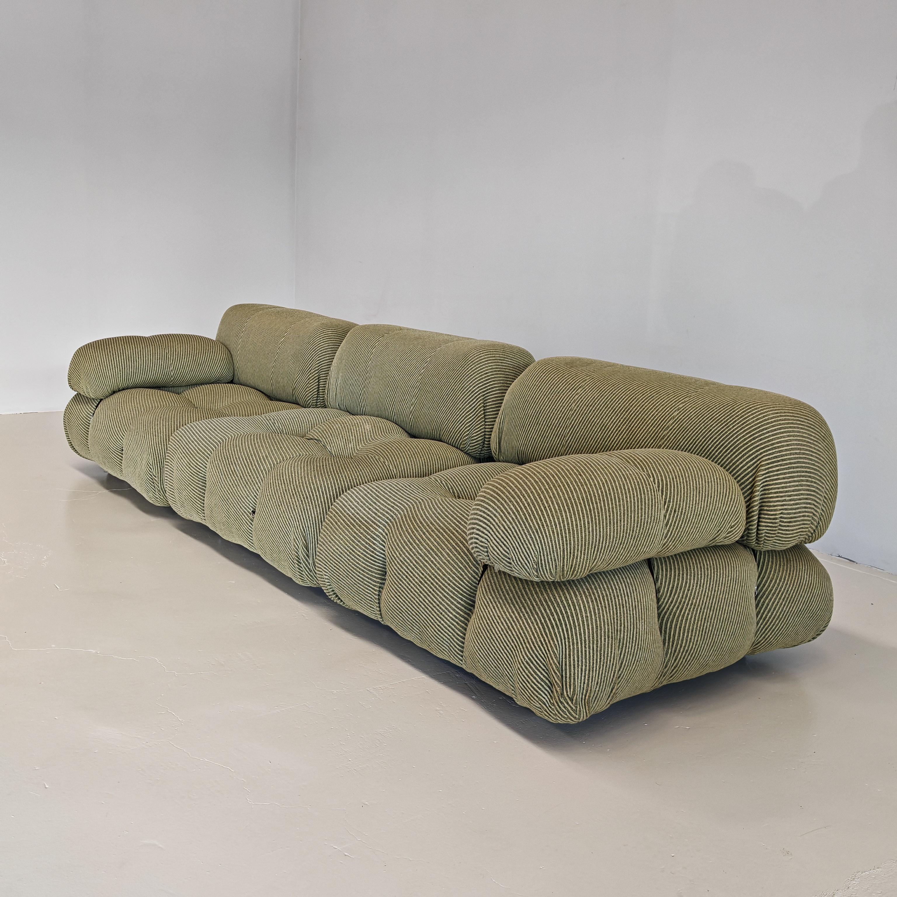 Italian camaleonda sofa by Mario Bellini in green fabric produced by B&B 1970s