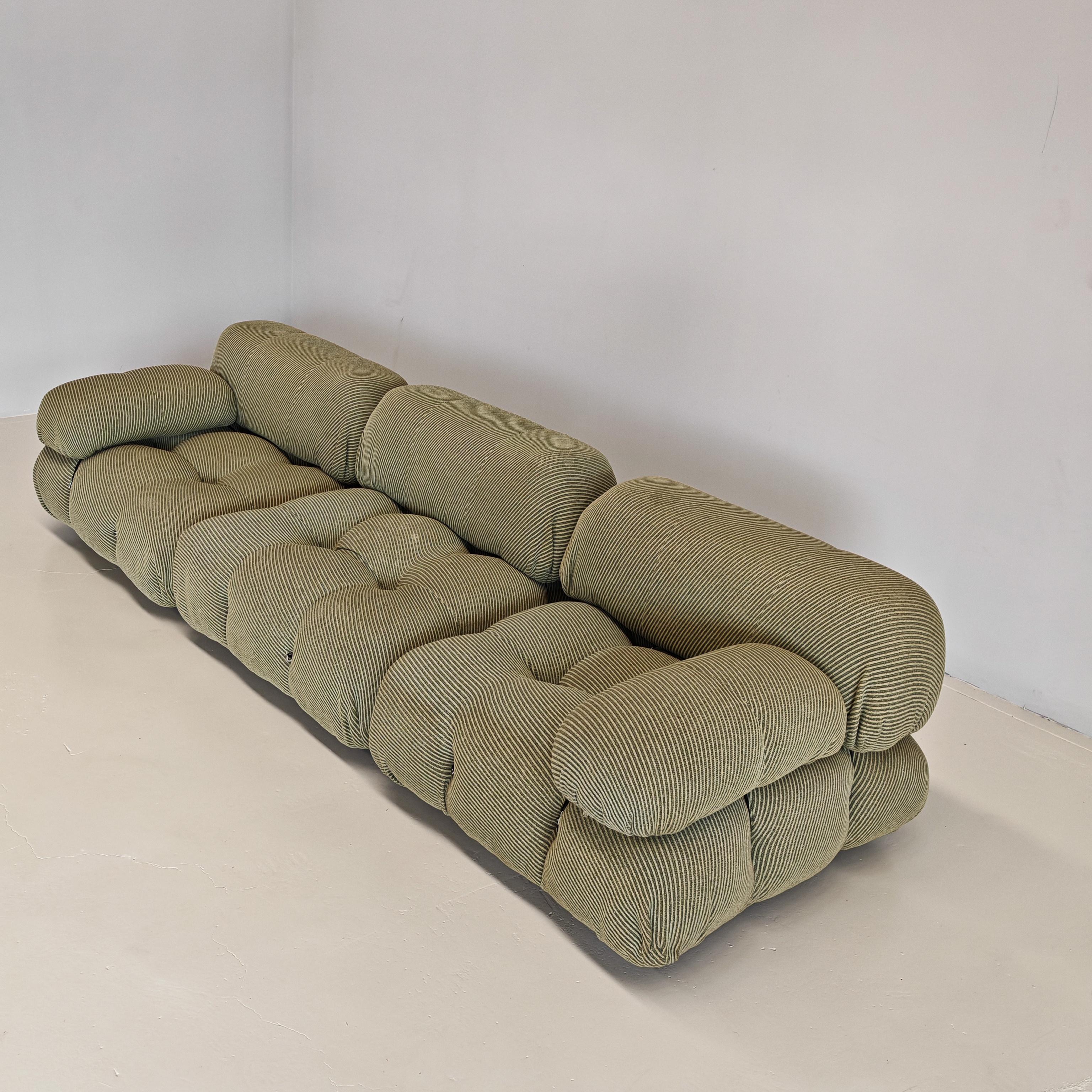 20th Century camaleonda sofa by Mario Bellini in green fabric produced by B&B 1970s