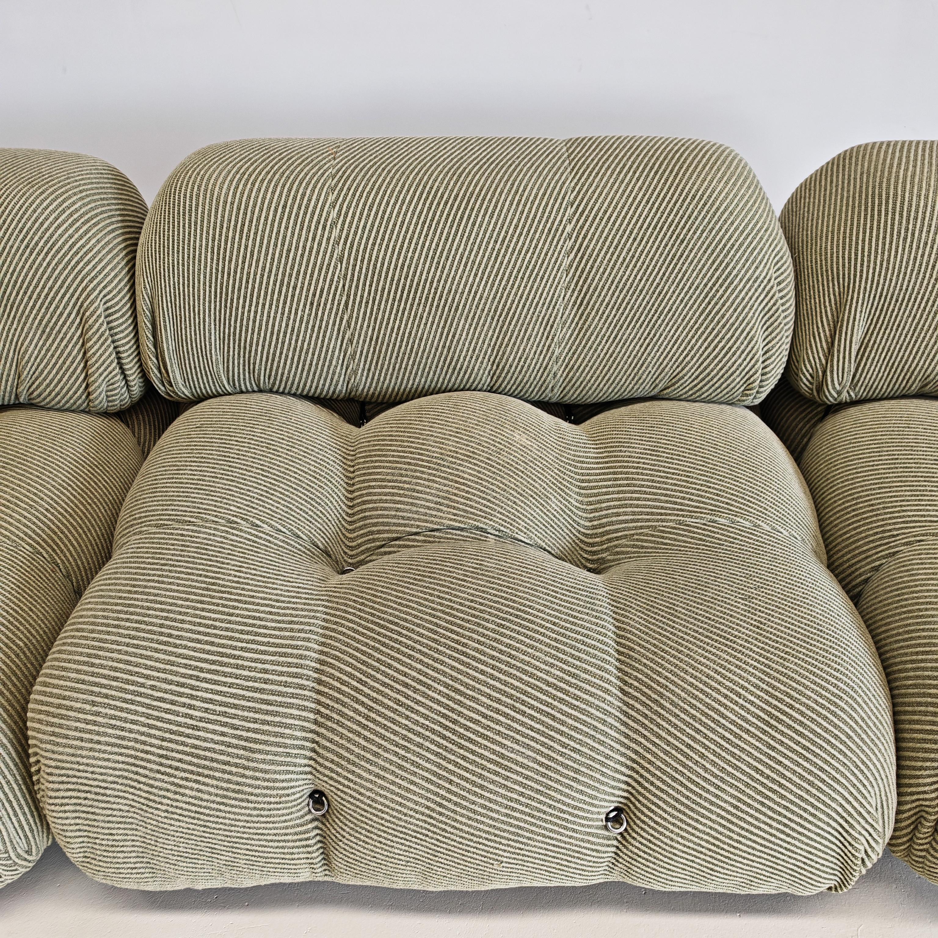 camaleonda sofa by Mario Bellini in green fabric produced by B&B 1970s 1