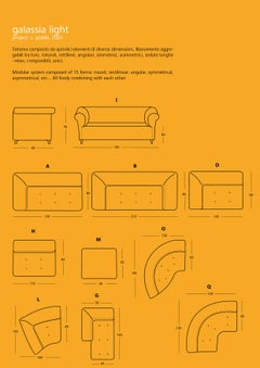 Giovannetti, '90s Contemporary Modular Fabric Sofa by S. Giobbi, "Galassia"