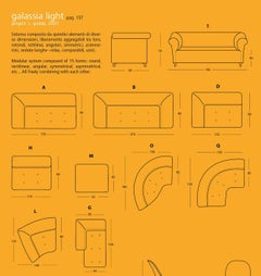 Giovannetti, 90s contemporary modular leather sofa by S. Giobbi, White, Galassia