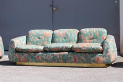 Divano Decorativo  Stile Guglielmo Ulrich 1940s ottone e Seta