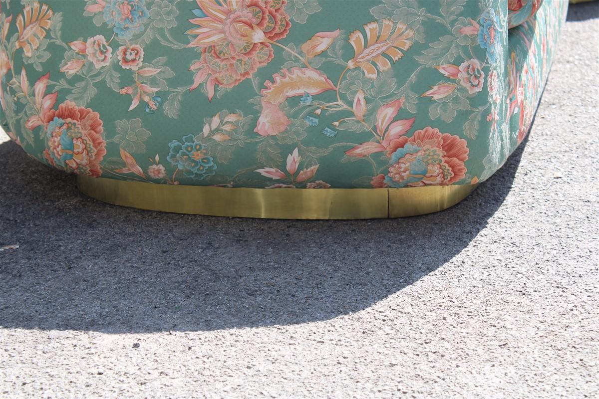 Divano Decorativo  Stile Guglielmo Ulrich 1940s ottone e Seta Bon état - En vente à Palermo, Sicily