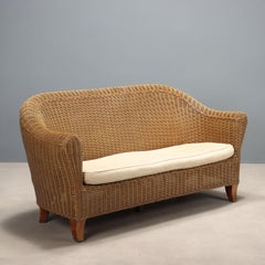 Zweisitzer-Korbsofa 60-70er Jahre