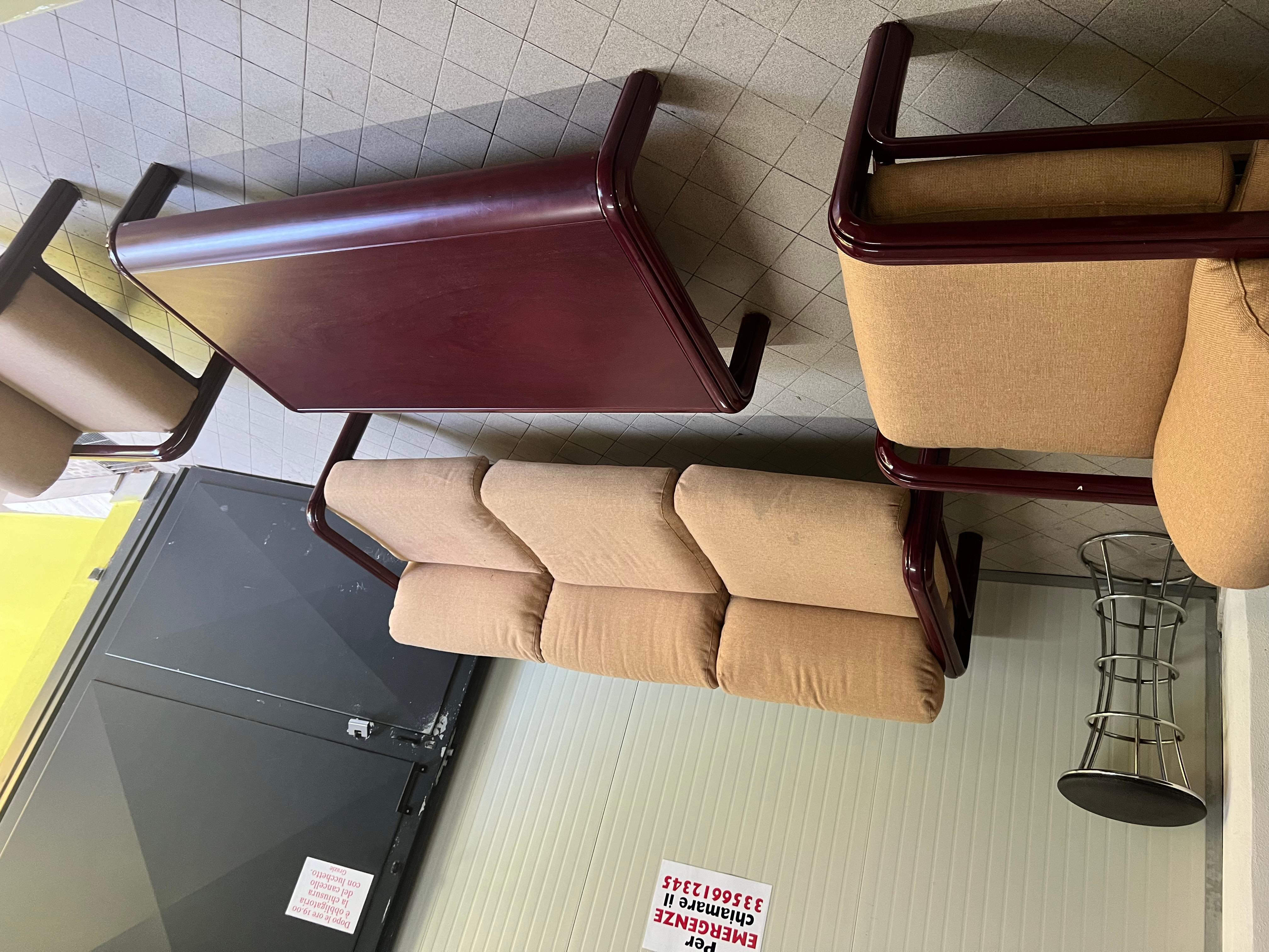 Late 20th Century Divano e poltrone Knoll Gae Aulenti tessuto originale