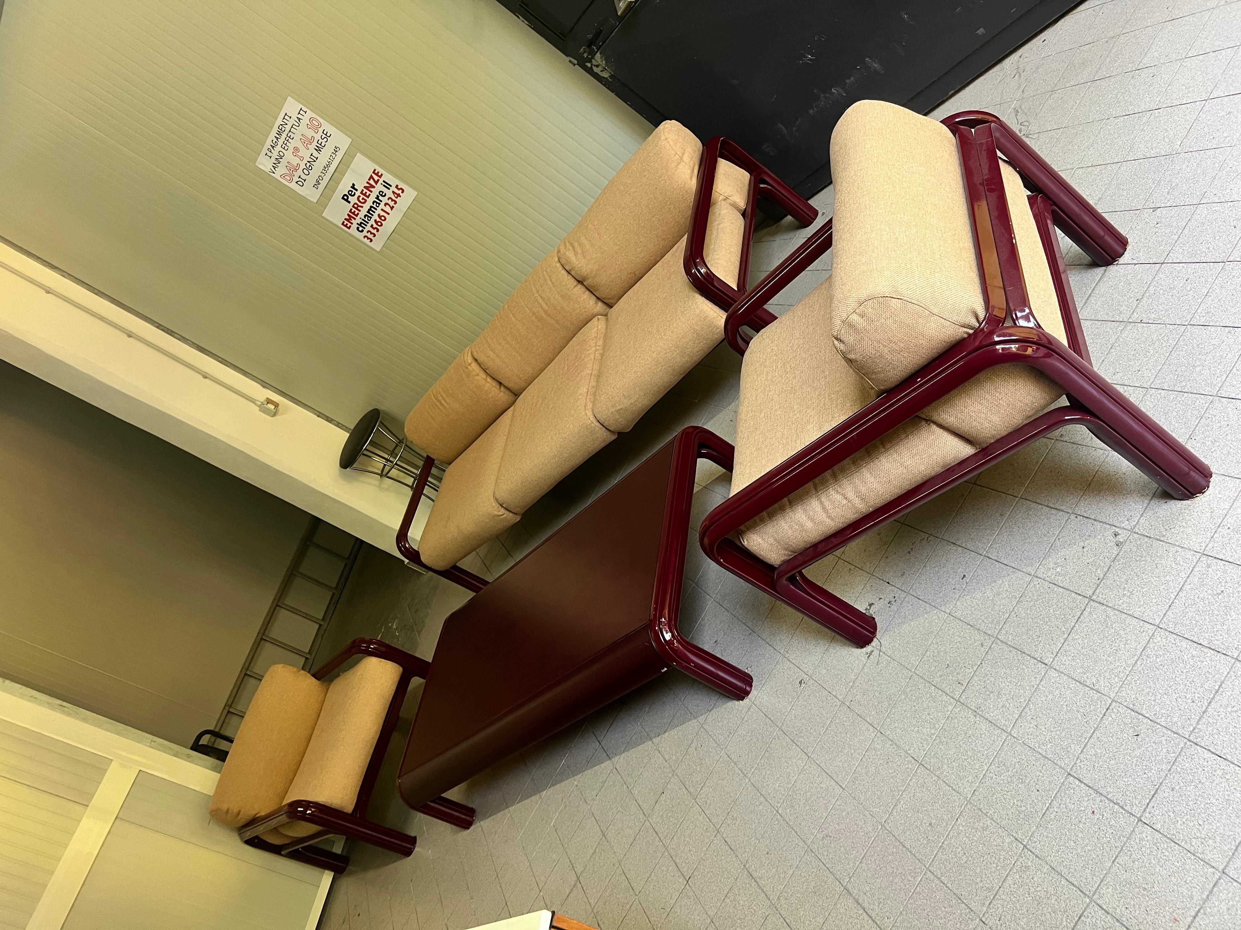 Divano e poltrone Knoll Gae Aulenti tessuto originale 1