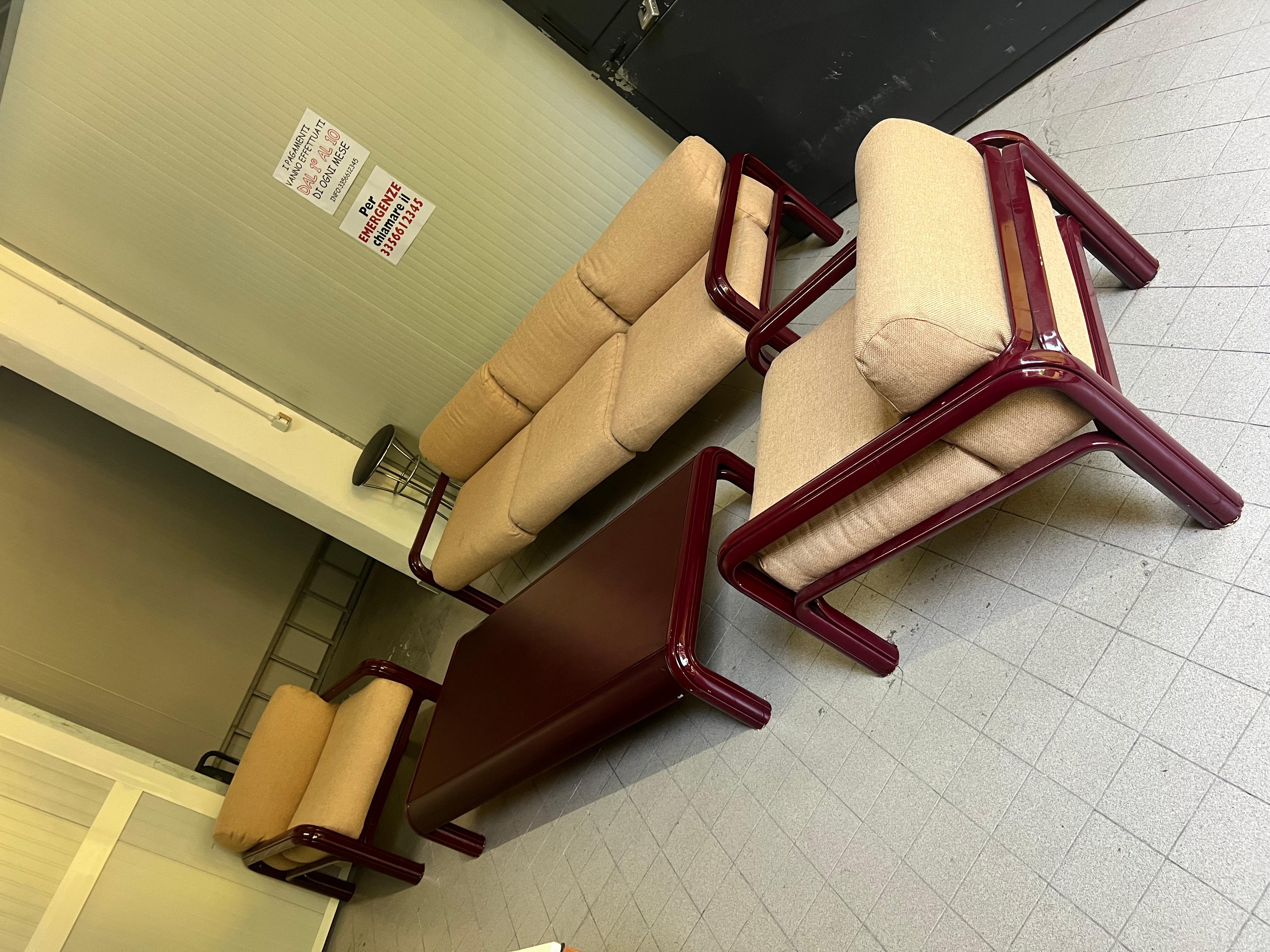 Divano e poltrone Knoll Gae Aulenti tessuto originale 2