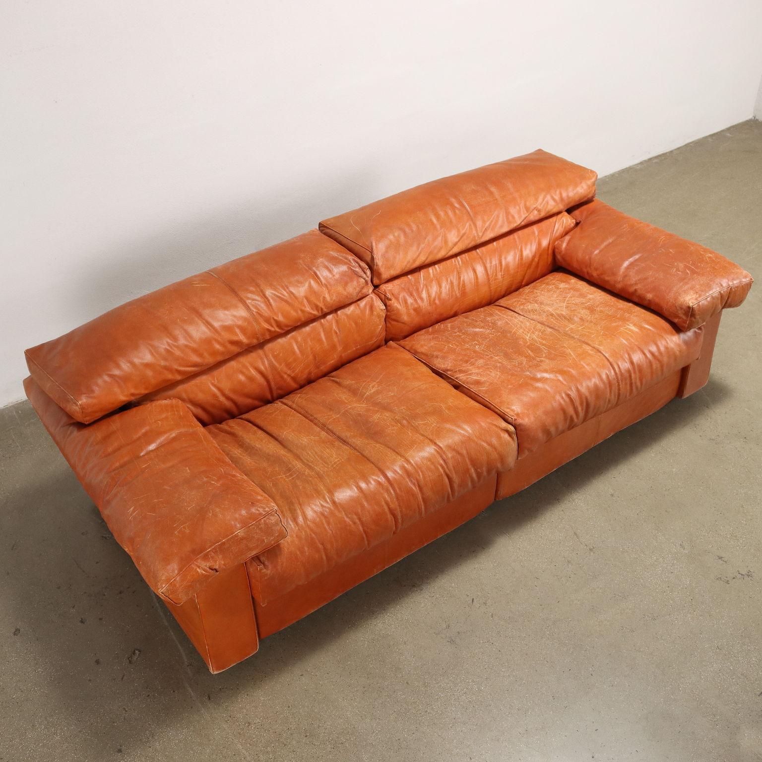 Leather 'Erasmo' sofa by Afra and Tobia Scarpa for B&B 1970s-80s For Sale