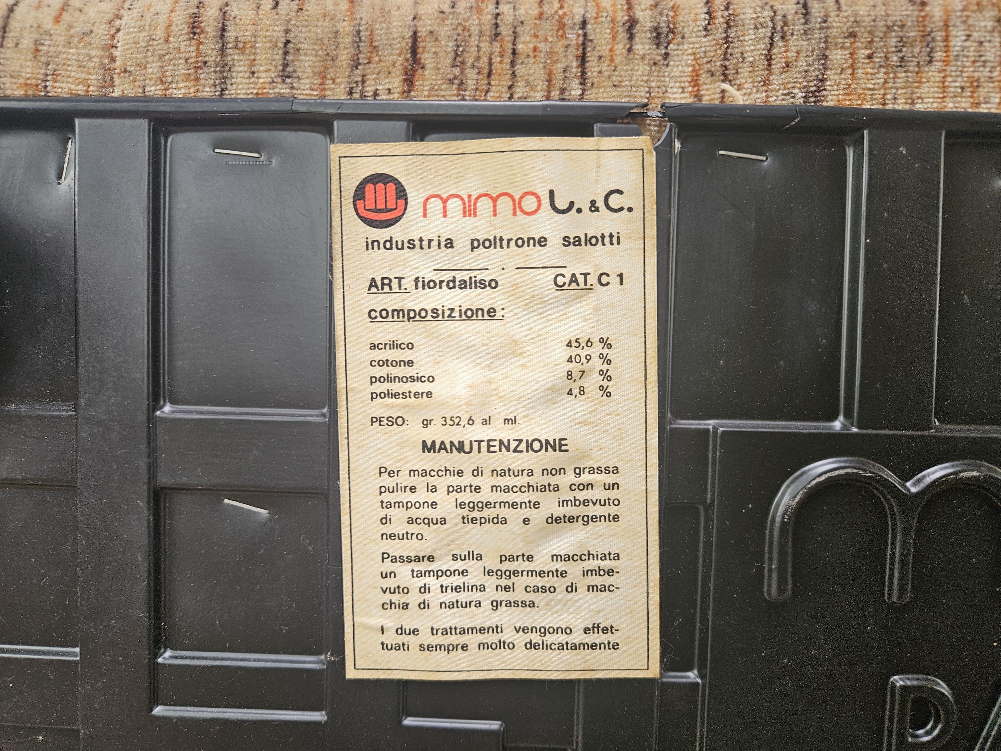 Fiordaliso sofa by Mimo Padova 1970s For Sale 8