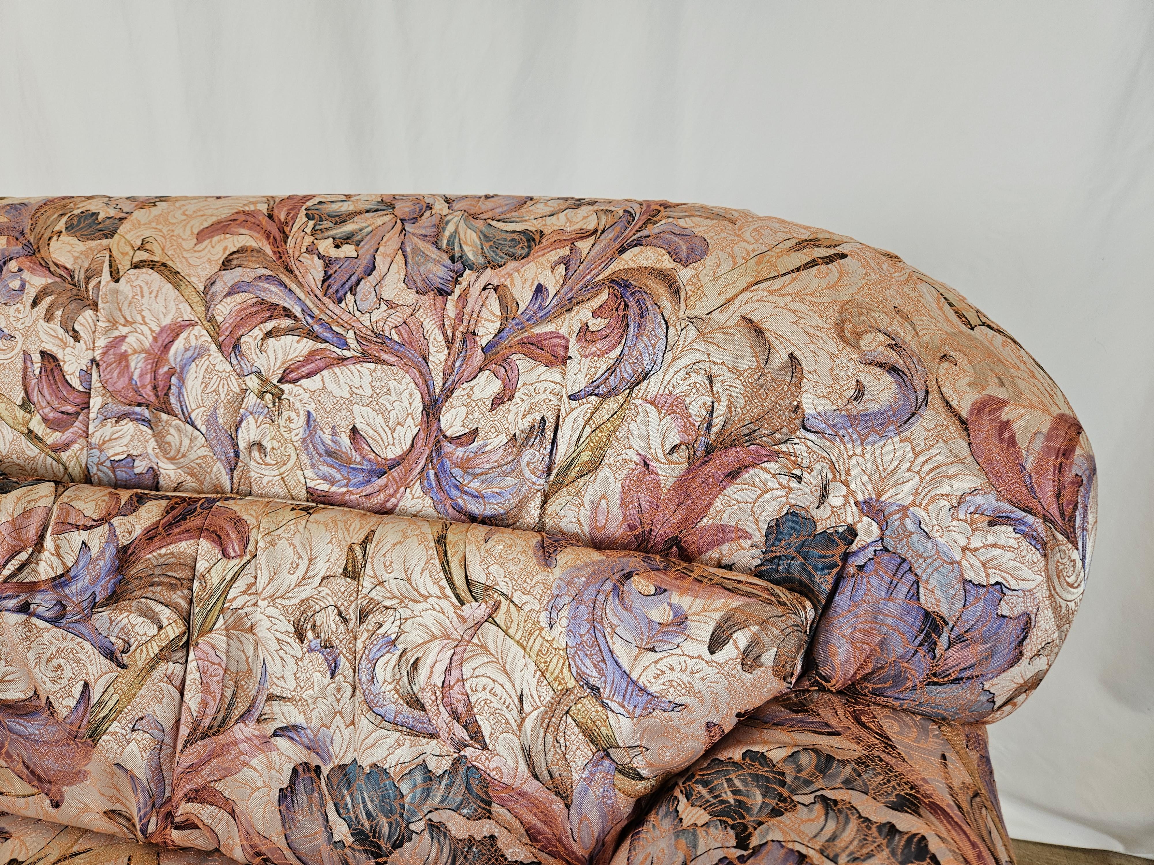 70s brown floral couch