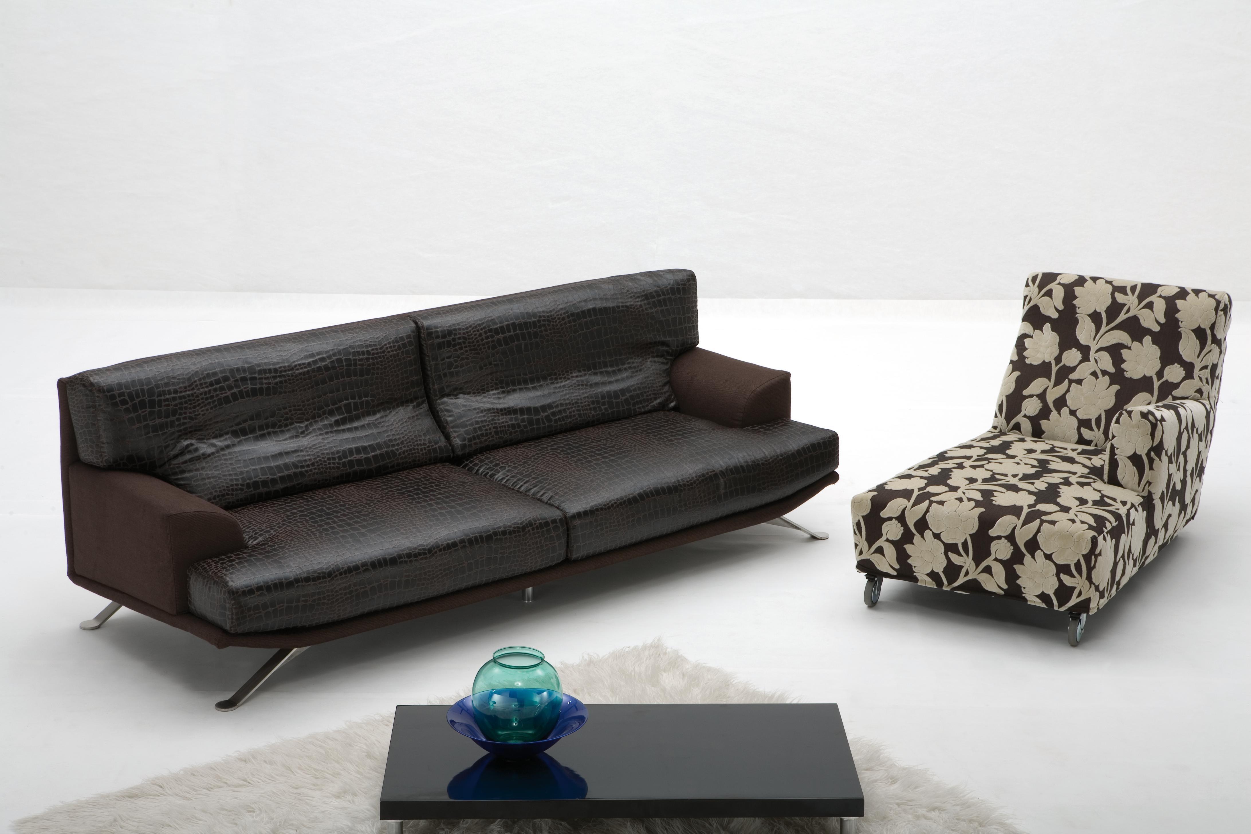 Late 20th Century Giovannetti, Contemporary 2 Seater Sofa from the 1970s by P. Piva Cream 