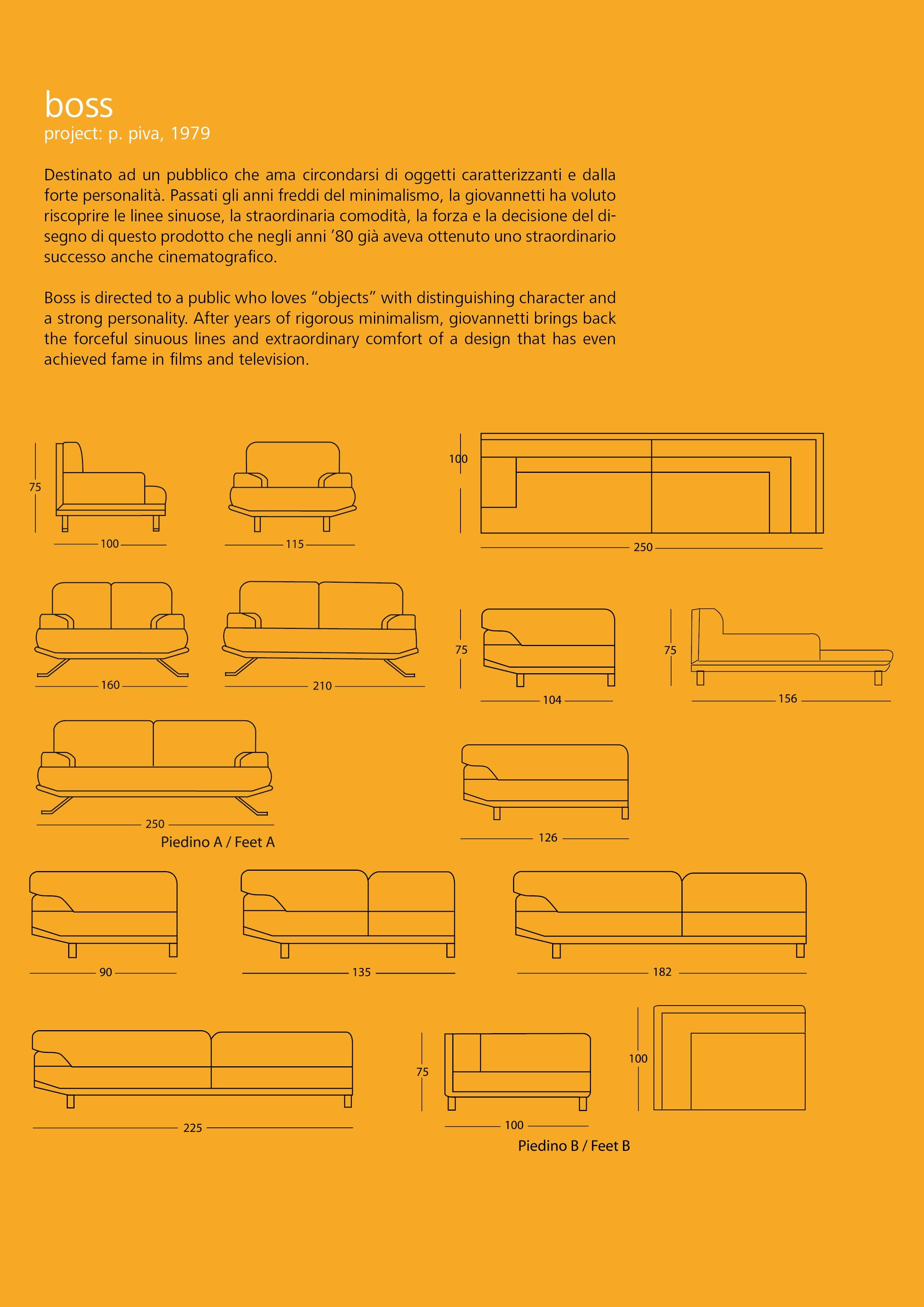 Giovannetti, Contemporary 2 Seater Sofa from the 1970s by P. Piva Cream 