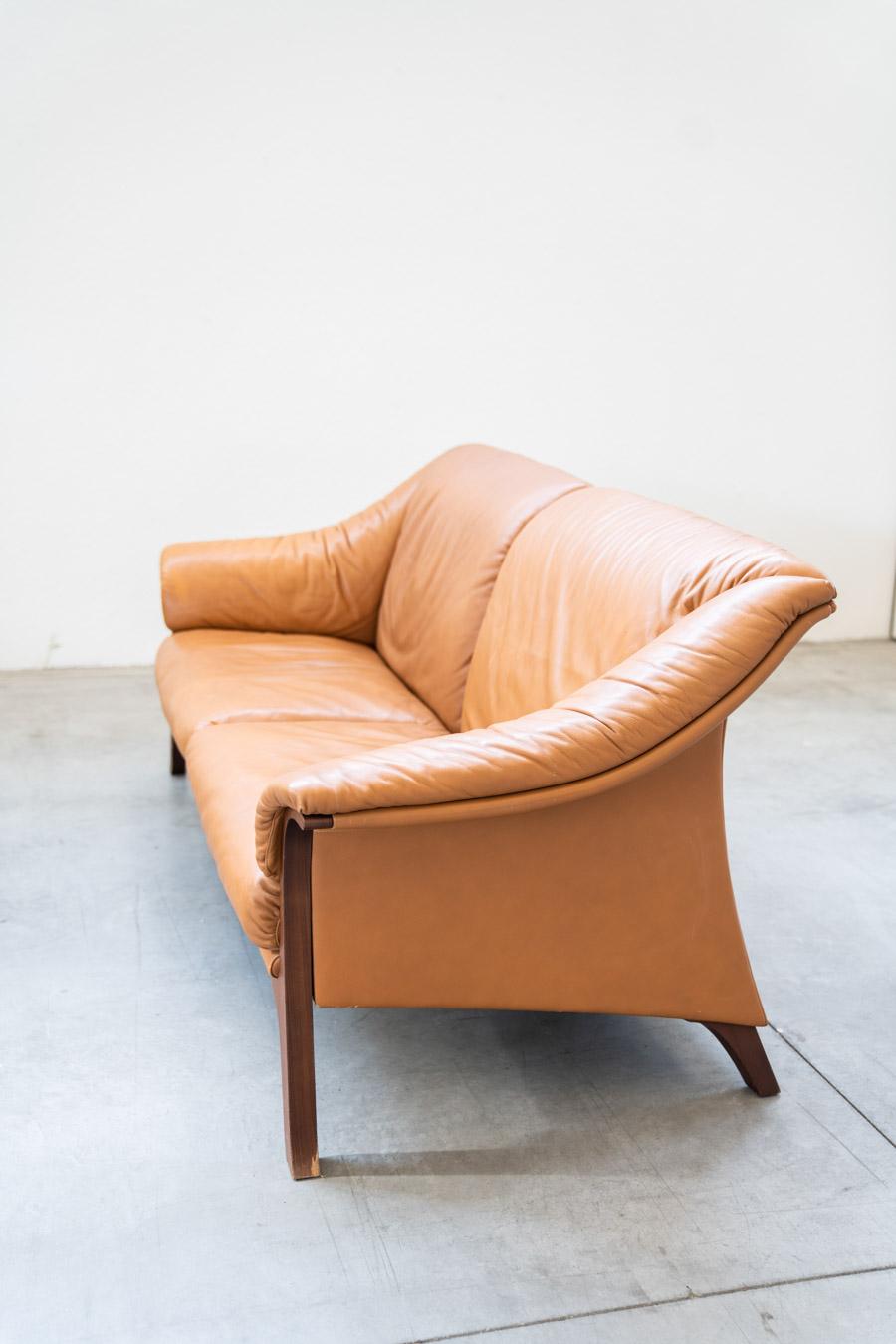 Frau leather sofa Cognac '80s/'90s For Sale 7