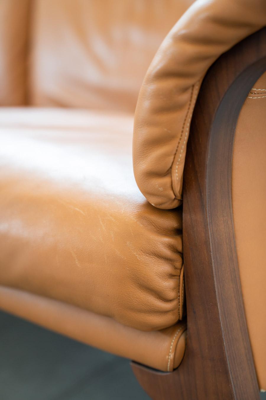 Leather Frau leather sofa Cognac '80s/'90s For Sale