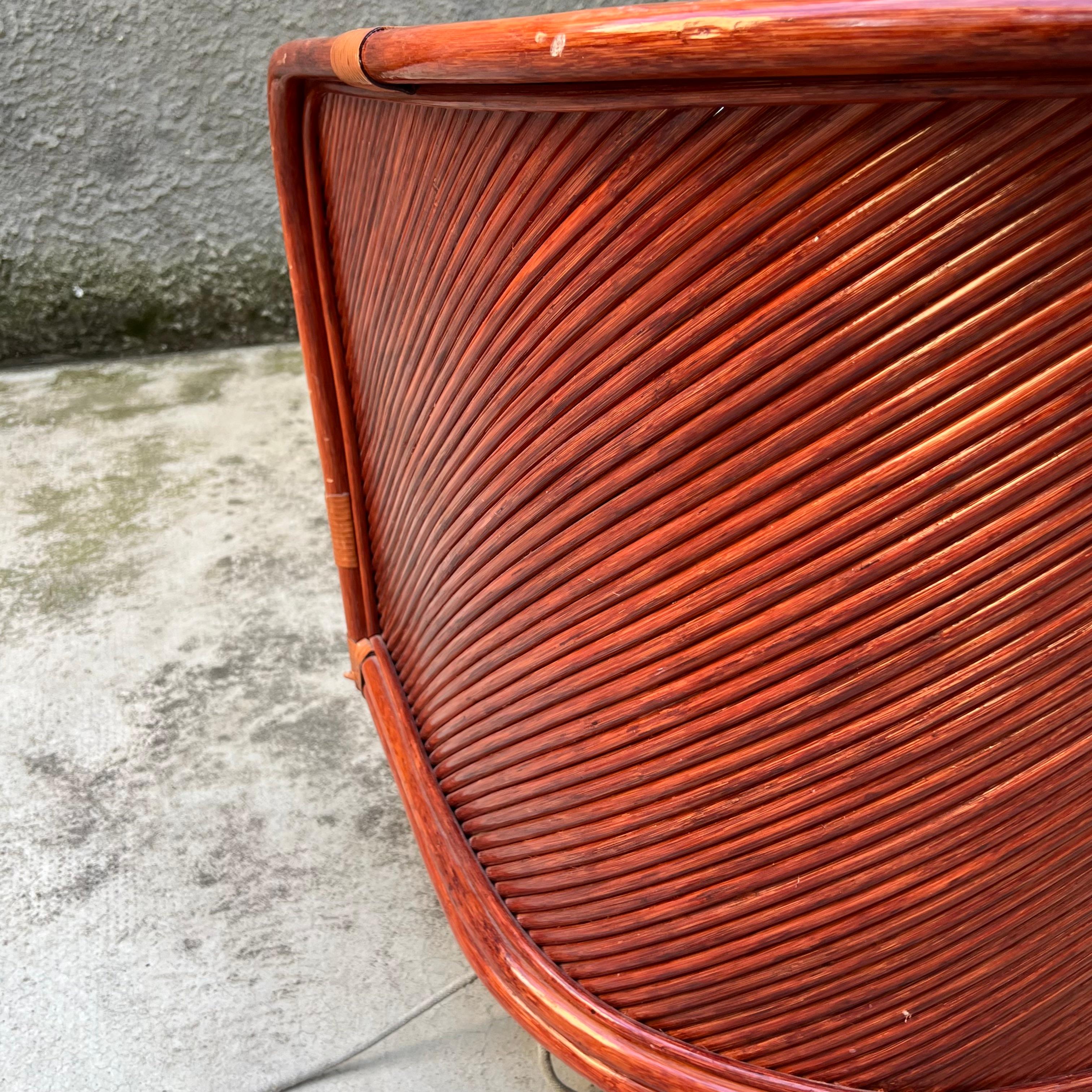 Sofá de bambú y ratán de Maugrion para Roche Bobois - Francia - Años 80 en venta 3