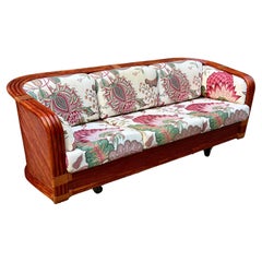 Canapé en bambou et rotin par Maugrion pour Roche Bobois - France - années 1980