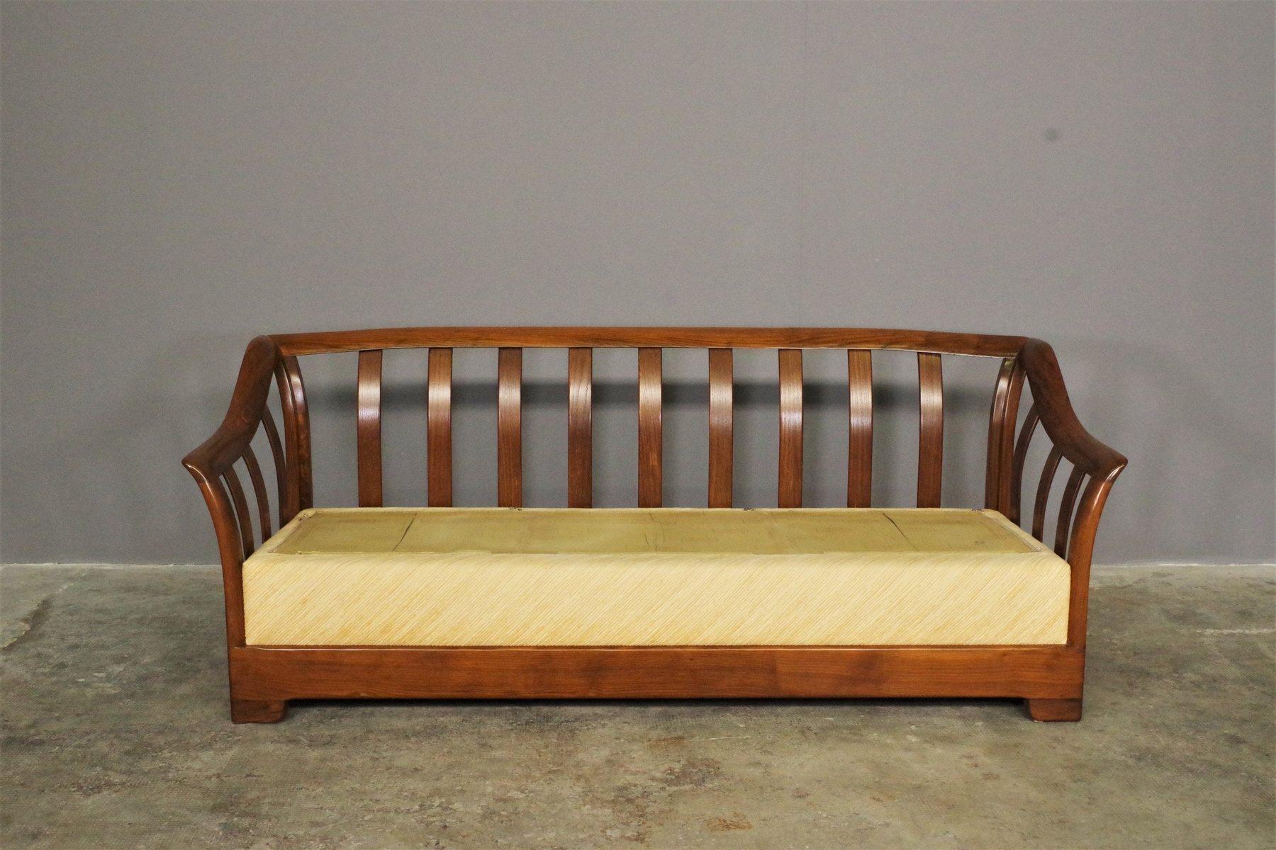 Holzsofa und Sessel von Mobil Girgi, 1970er Jahre, 3er-Set im Angebot 5