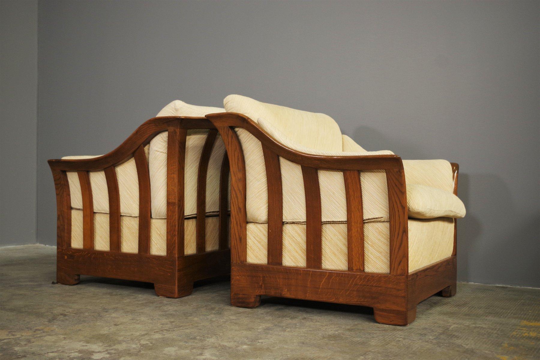 Holzsofa und Sessel von Mobil Girgi, 1970er Jahre, 3er-Set im Angebot 6