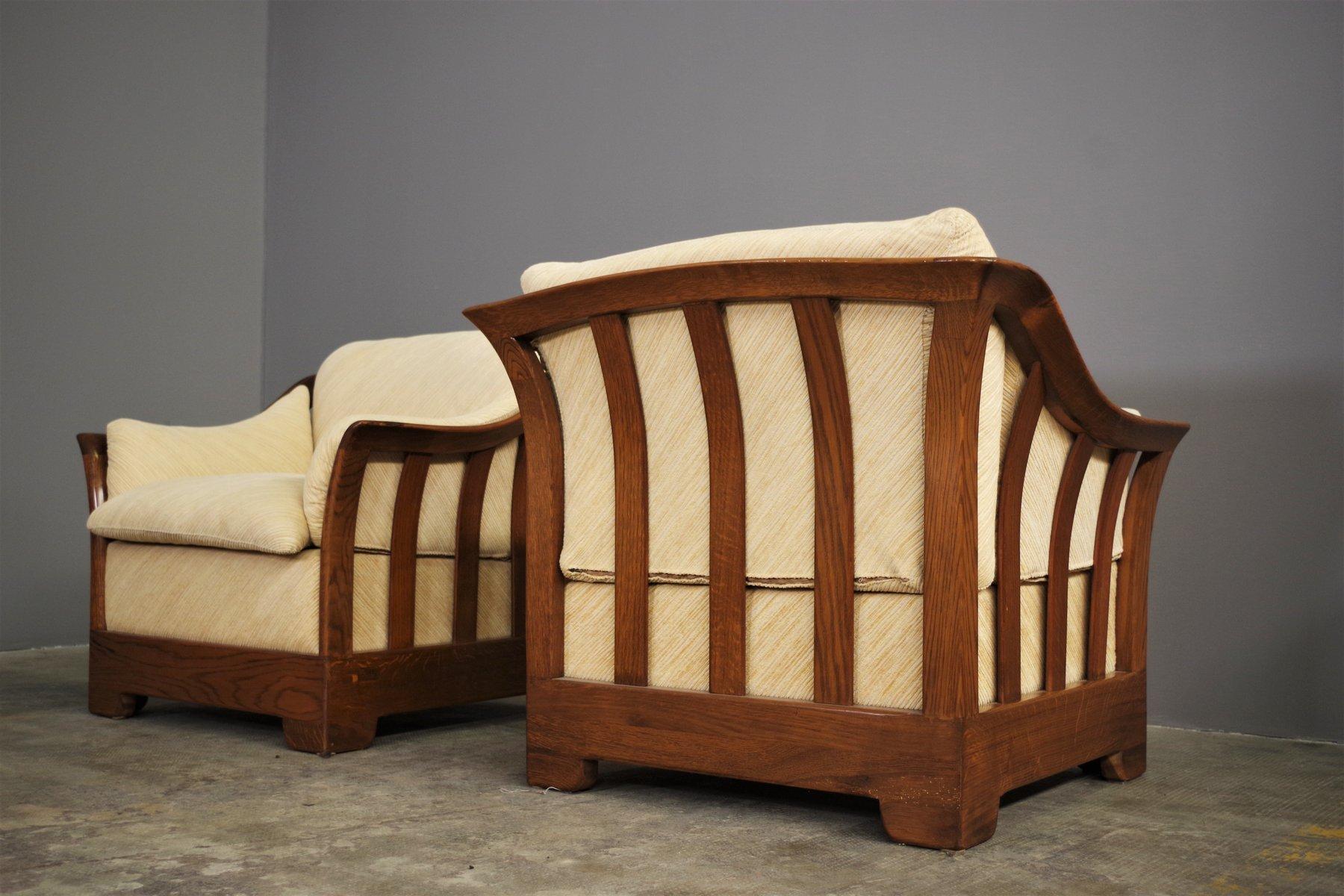 Holzsofa und Sessel von Mobil Girgi, 1970er Jahre, 3er-Set im Angebot 7