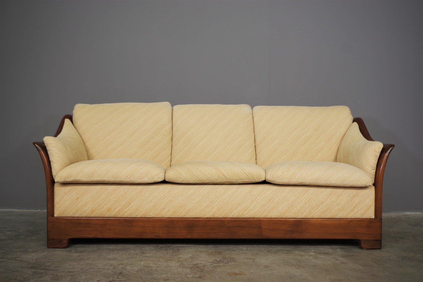 Holzsofa und Sessel von Mobil Girgi, 1970er Jahre, 3er-Set (Italian) im Angebot