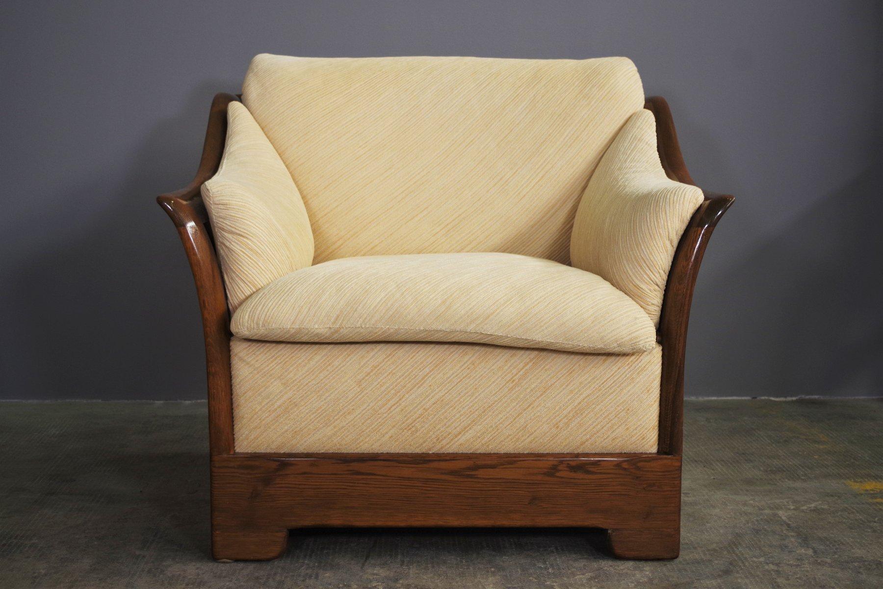Holzsofa und Sessel von Mobil Girgi, 1970er Jahre, 3er-Set im Angebot 1