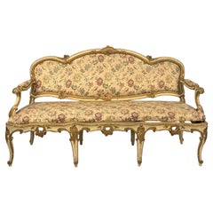 Lacquered and gilded wooden sofa, Lombardy, 18th century