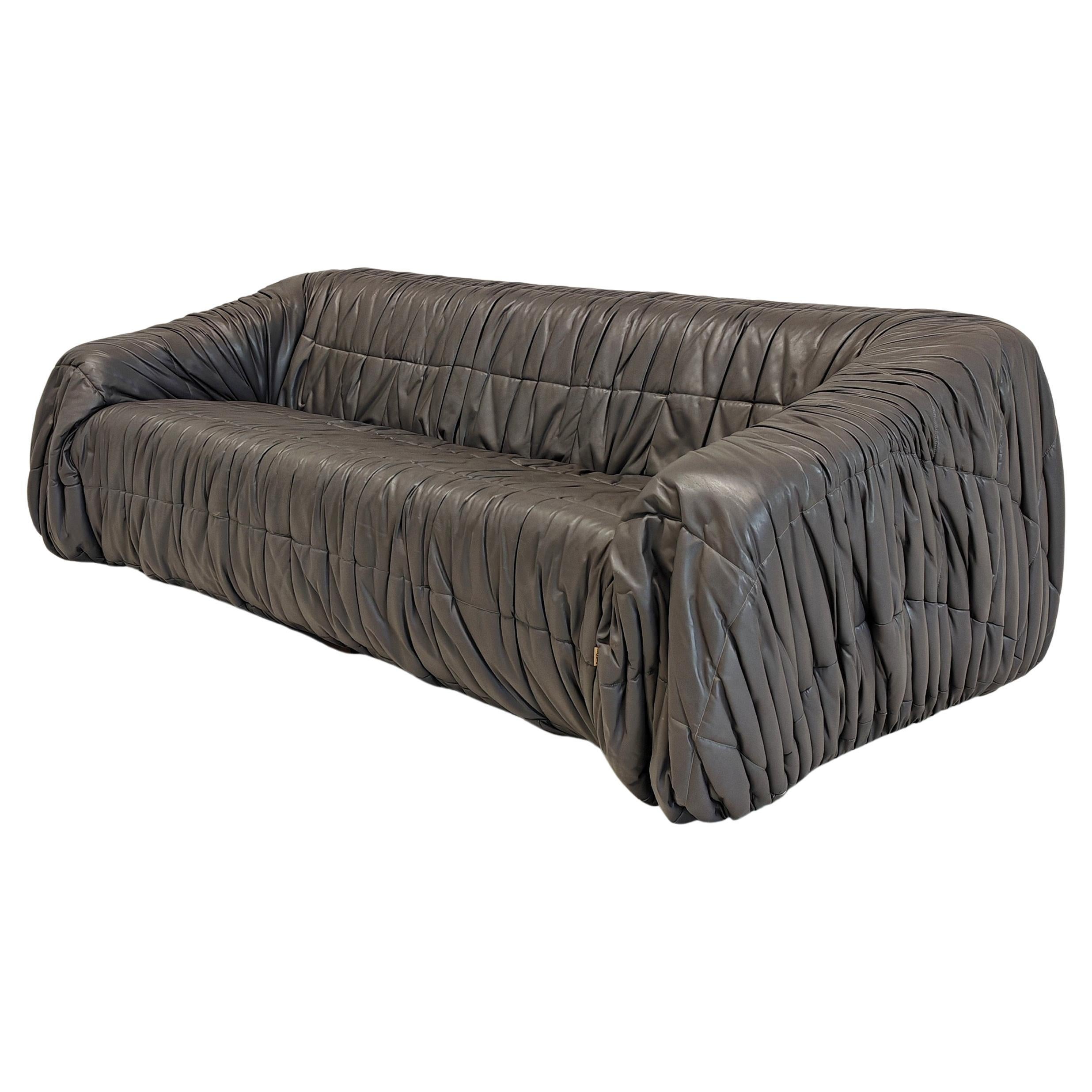 70s leather sofa Piumino model by Lomazzi De Pas D'Urbino