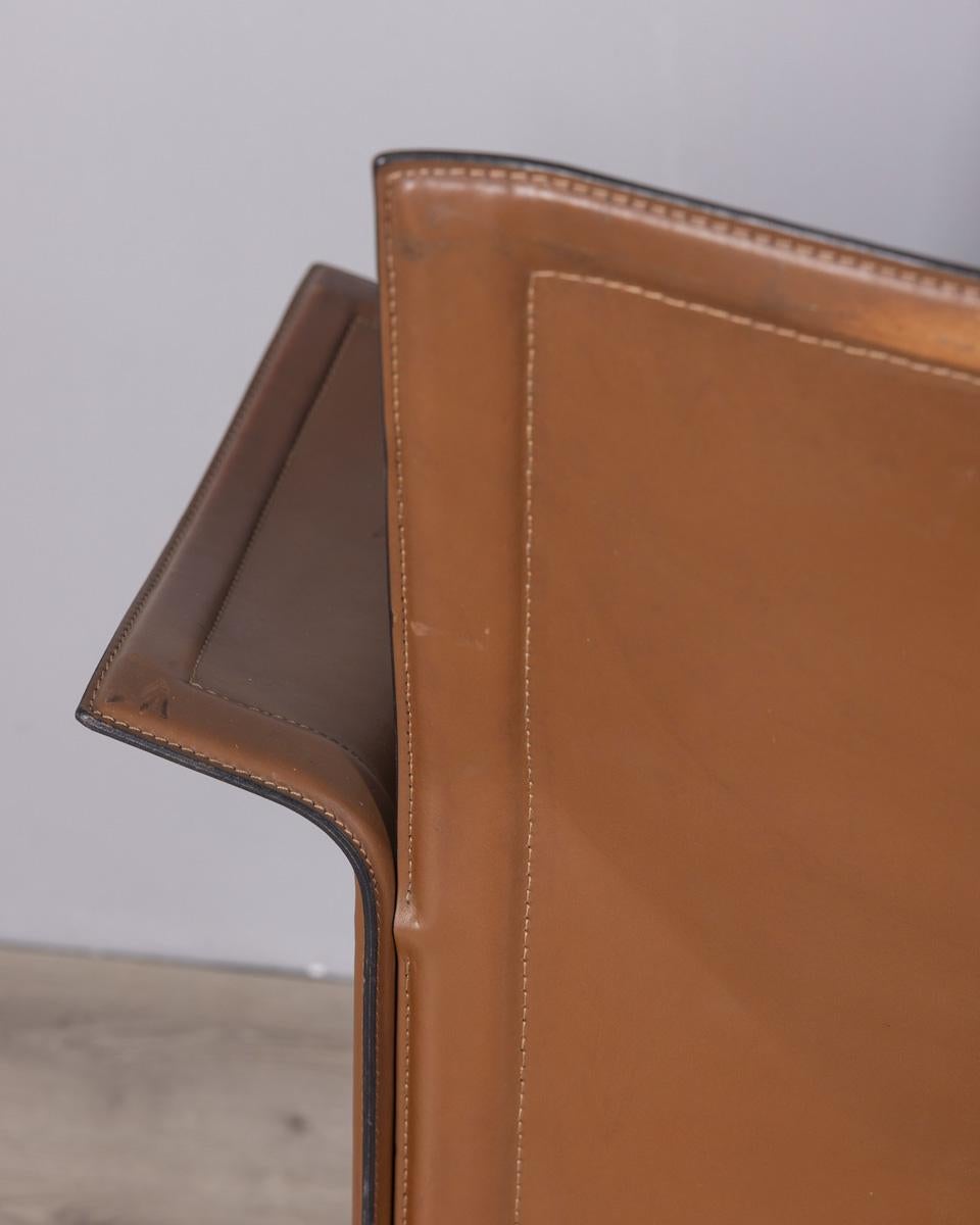 Leather sofa from the 1970s, 'korium' design Tito Agnoli for Matteo Grassi For Sale 4
